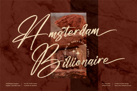 Amsterdam Billionaire: A Sleek Script Font for Digital Branding